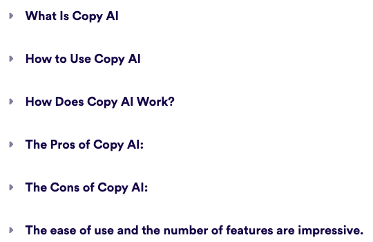 Copy AI Review - Outline Generator