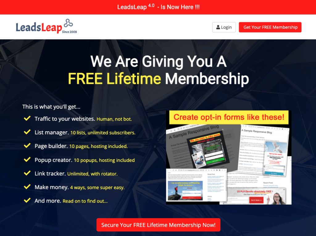 LeadsLeap Home Page