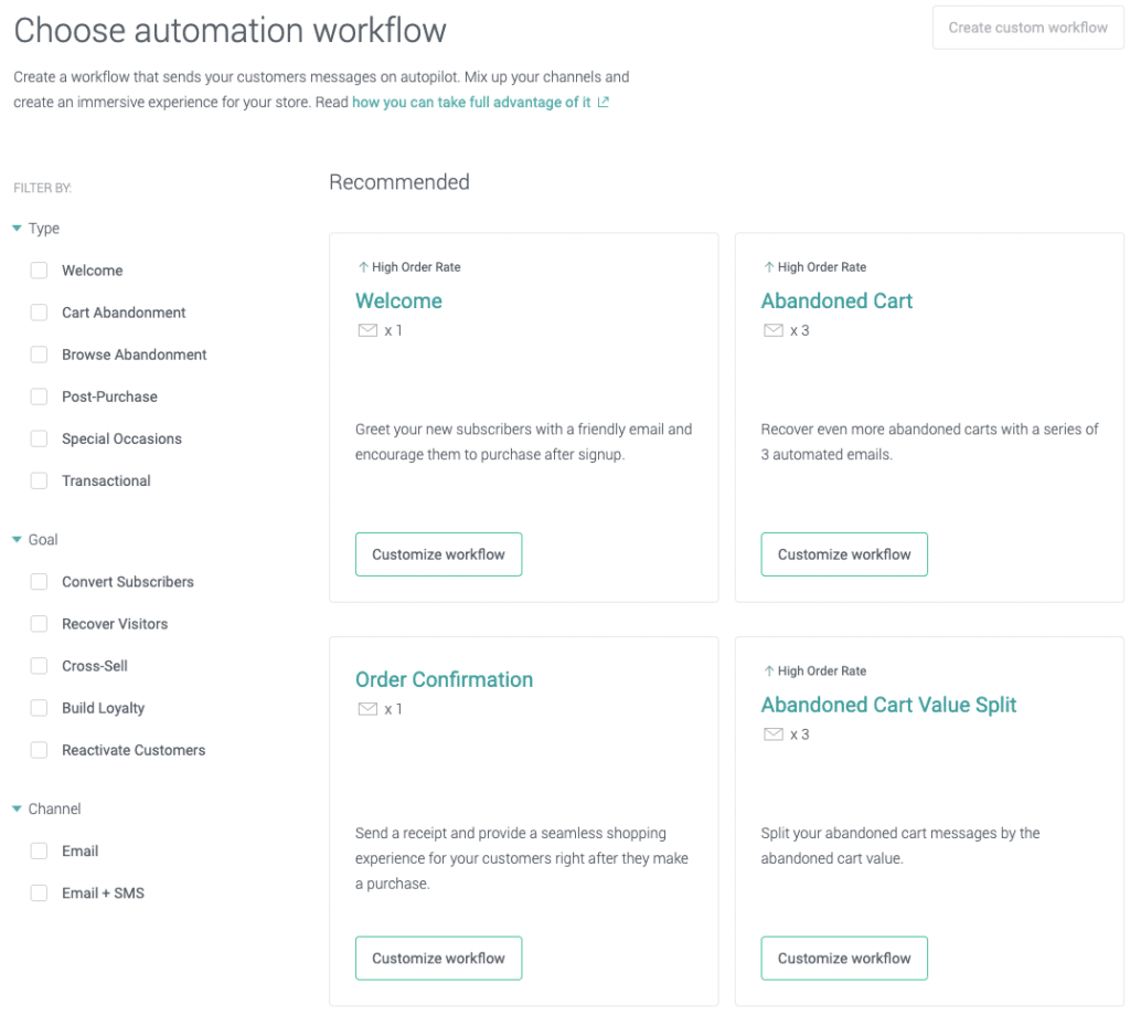 Omnisend Review - Automation Workflow