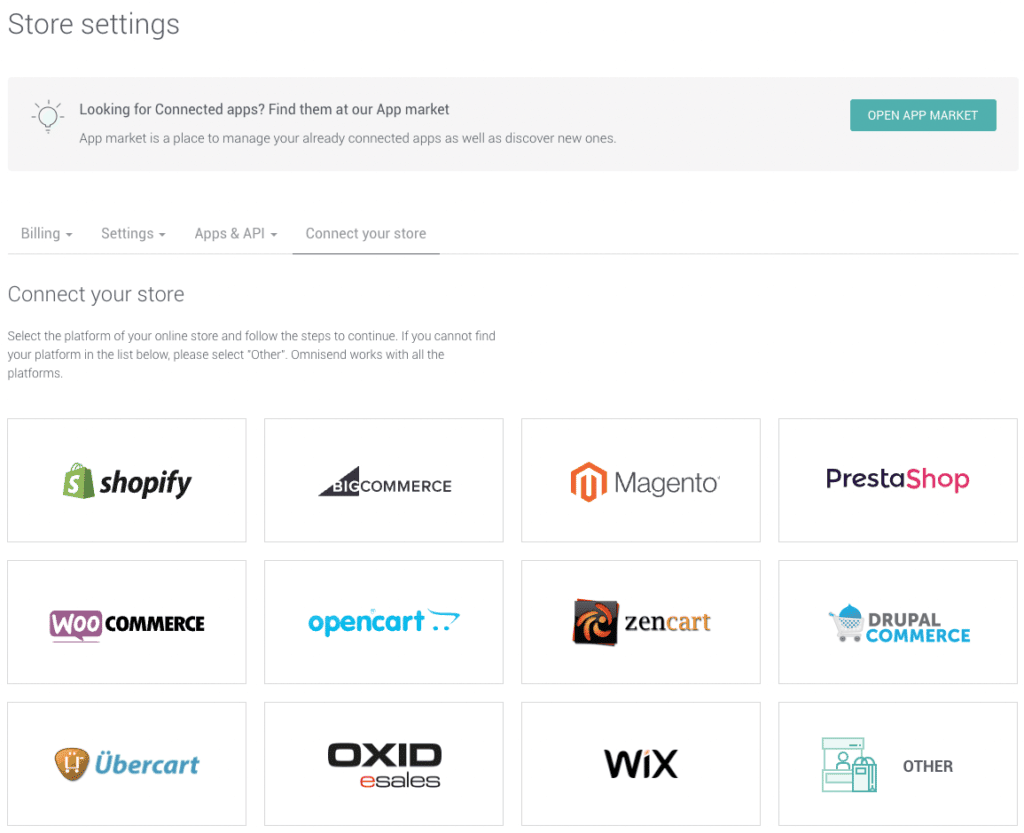 Omnisend Review - Integration - Store Settings
