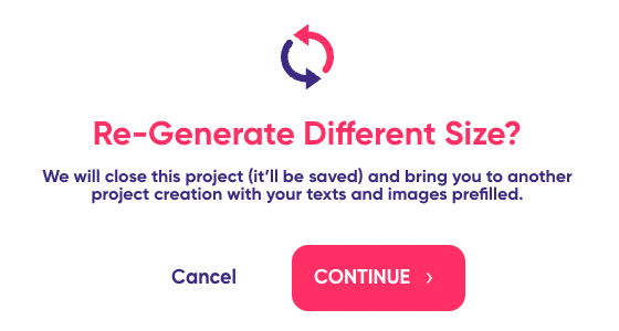 AdCreative AI Review - Regenerate Different Size