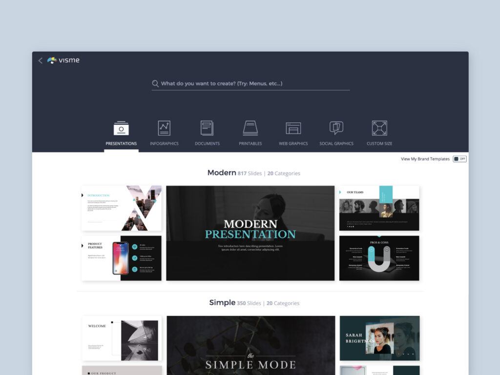 Visme Review - Presentation Templates