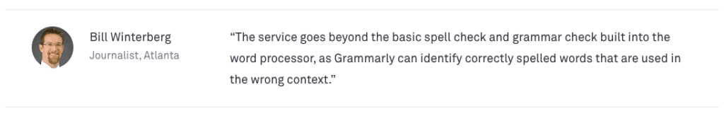 Grammarly Review - Testimonial