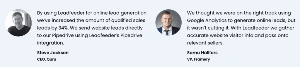 Leadfeeder Review - Testimonials