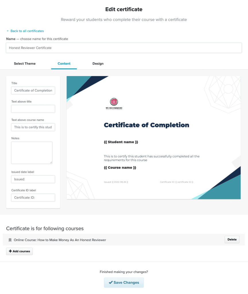 Payhip Certificates Example