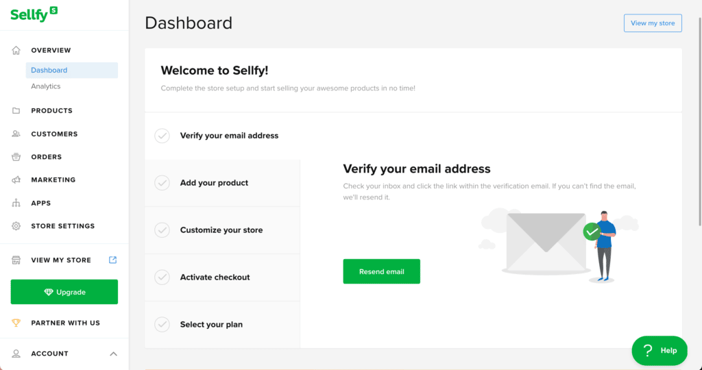 Sellfy Review - Dashboard