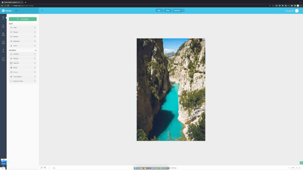 FotoJet Review - Photo Editing User Interface