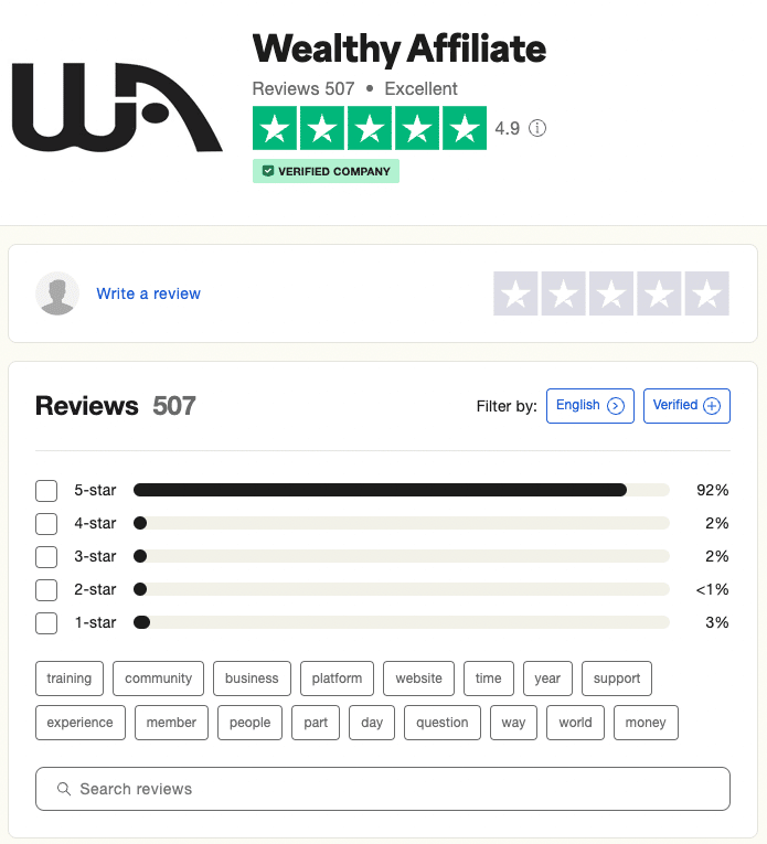 Wealthy Affiliate Review - Trustpilot