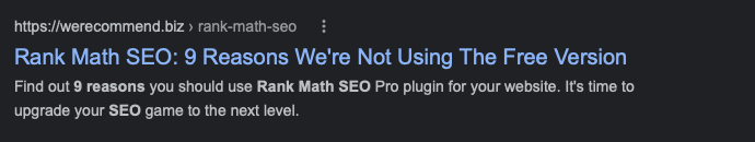 Rank Math SEO 9 Reasons We're Not Using The Free Version Example