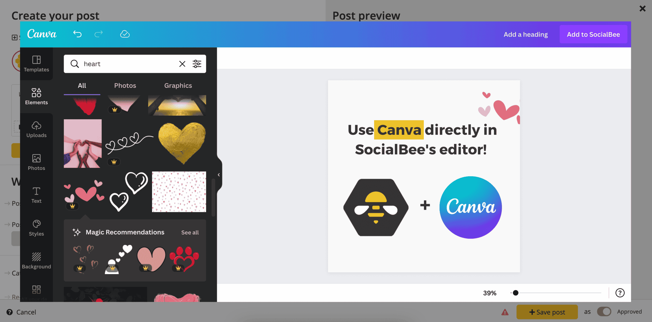 SocialBee Review - Canva Integration