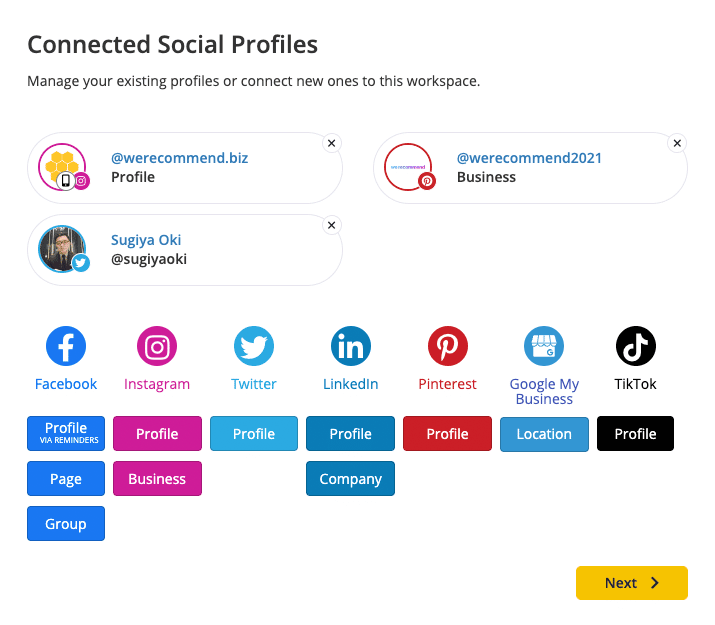 SocialBee Review - Connect Social Profiles