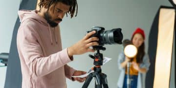 A men using the Photography Equipment.