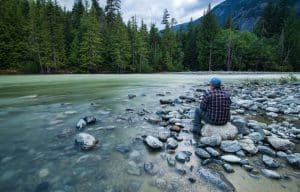 a man visiting beautiful destinations in Canada.