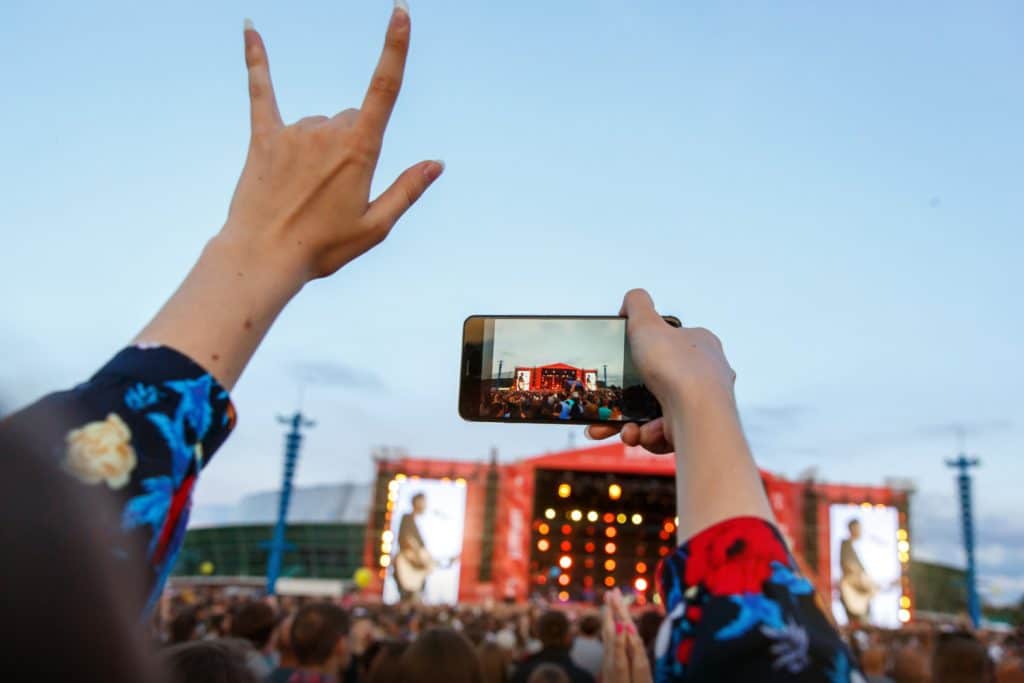 technological stage at rock and pop festival in canada