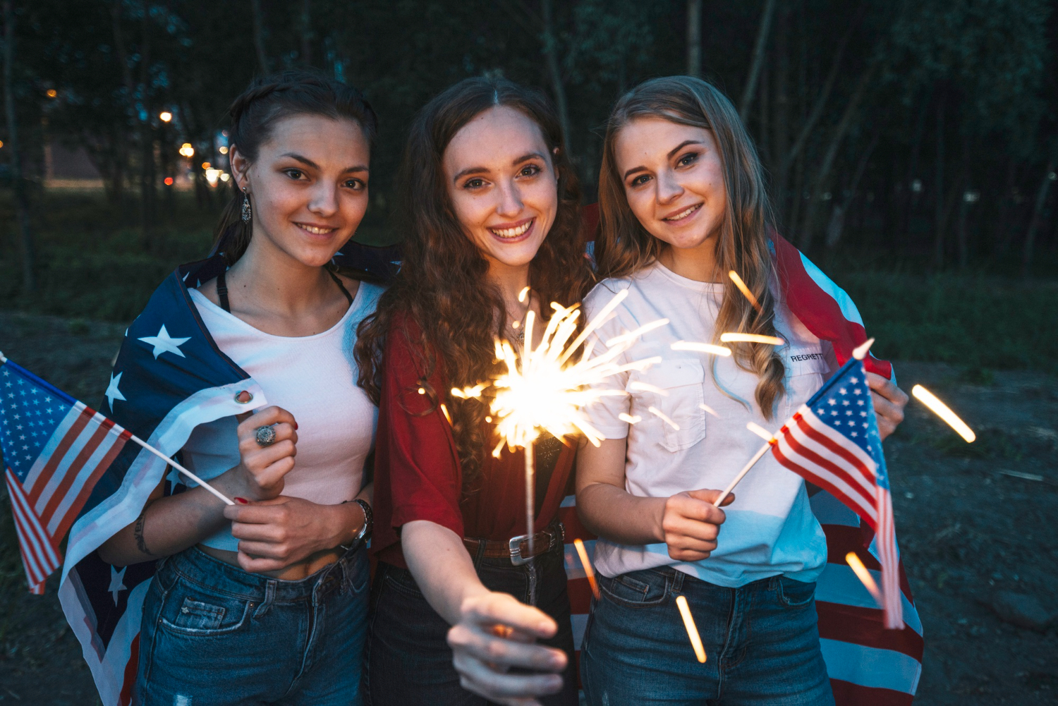 Friends in a place to spend New Year's Eve in the USA