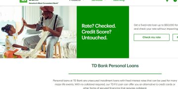 TD Bank Personal Loans website.