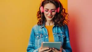 woman listening audiobook apps