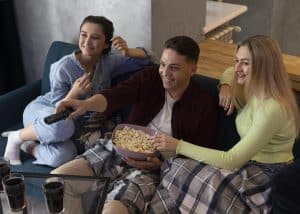 young couple watchining the best hulu series to watch