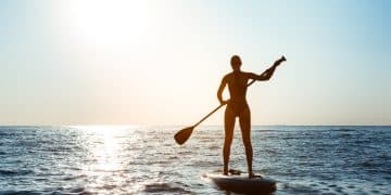 A persona trying water sports.