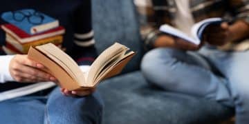 A person reading 5 Classic Books.